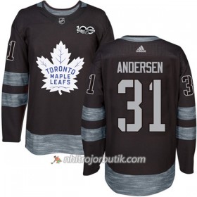 Män Ishockey Toronto Maple Leafs Tröja Frederik Andersen 31 1917-2017 100th Anniversary Adidas Svart Authentic